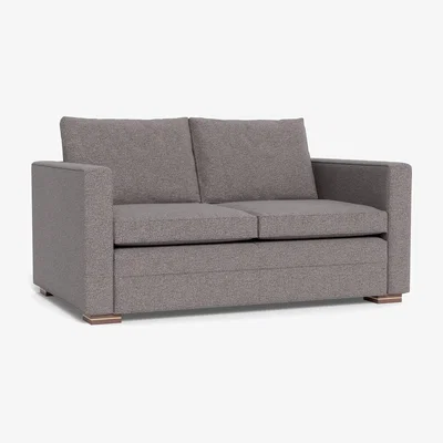 Heal's Heal's Palermo 2 Seater Sofa Loop Boucle Granite Brass/Walnut Feet - Heal's UK Furniture