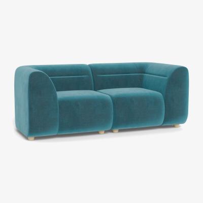 Heal's Heal's Lilli 2 Seater Sofa Smart Luxe Velvet Airforce Blue - Heal's UK Furniture