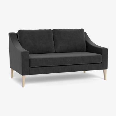 Heal's Heal's Richmond 2 Seater Sofa Smart Luxe Velvet Nickel Black Feet