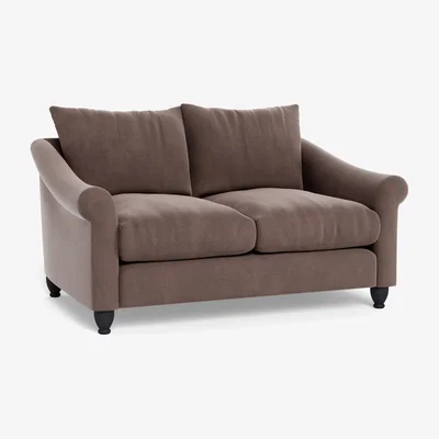 Heal's Heal's Devon 2 Seater Smart Velvet Mouse Walnut Stain Beech Feet - Heal's UK Furniture