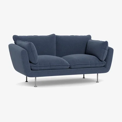 Heal's Heal's Allora 2 Seater Sofa Boucle Indigo Brass Feet
