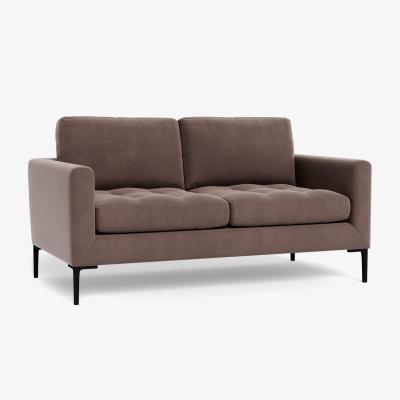 Heal's Heal's Eton 2 Seater Sofa Smart Velvet Mouse Black Feet - Heal's UK Furniture