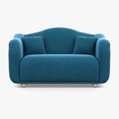 Heal's Heal's Tetbury 2 Seater Sofa Smart Velvet Ocean Natural Beech Feet