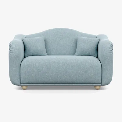 Heal's Heal's Tetbury 2 Seater Sofa Smart Linen Mix Duck Egg Natural Beech Feet