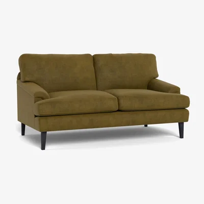 Heal's Heal's Stanton 2 Seater Sofa Smart Luxe Velvet Peridot Black Feet