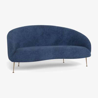 Heal's Heal's Bloomsbury 2 Seater Sofa Broad Weave Lagoon Brass Feet - Heal's UK Furniture