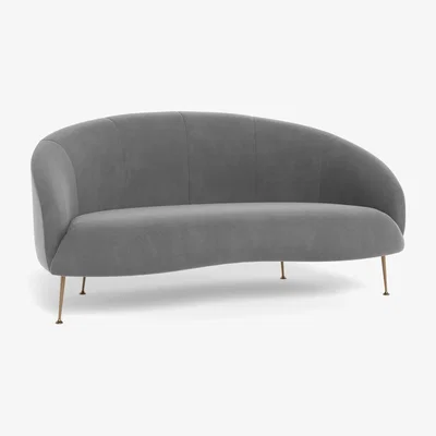 Heal's Heal's Bloomsbury 2 Seater Sofa Smart Velvet Mercury Brass Feet - Heal's UK Furniture