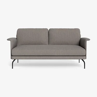 Heal's Heal's Iver 2 Seater Sofa Broad Weave Pebble Black Feet