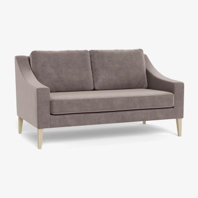 Heal's Heal's Richmond 2 Seater Sofa Smart Luxe Velvet Mushroom Black Feet