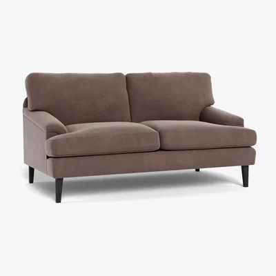 Heal's Heal's Stanton 2 Seater Sofa Smart Velvet Mouse Walnut Stained Feet
