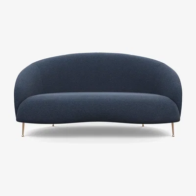 Heal's Heal's Bloomsbury 2 Seater Sofa Boucle Indigo Brass Feet