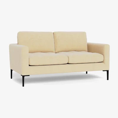 Heal's Heal's Eton 2 Seater Sofa Smart Luxe Velvet Biscuit Black Feet