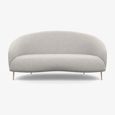 Heal's Heal's Bloomsbury 2 Seater Sofa Chunky Boucle Ecru Brass Feet