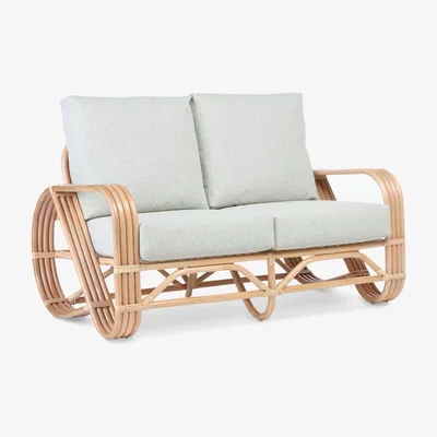 John Lewis Desser Pretzel Rattan 2-Seater Sofa, Natural