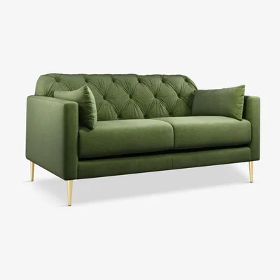 John Lewis Swoon Mendel Medium 2 Seater Sofa, Gold Leg