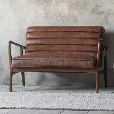 Knees Dachia Leather 2 Seater Sofa - Brown