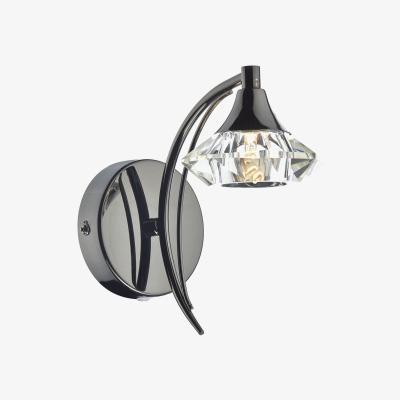Knees dar lighting LUT0767 Luther Single Wall Bracket Black Chrome Crystal