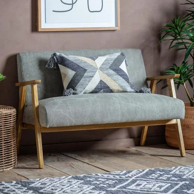 Knees Newland Fabric 2 Seater Sofa - Grey