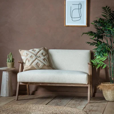 Knees Newland Fabric 2 Seater Sofa - Natural