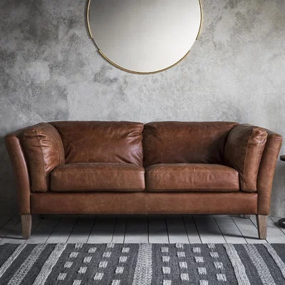Knees Alton Leather 2 Seater Sofa - Brown