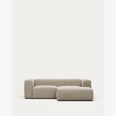 Kave Home Blok 2 seater sofa with right side chaise longue in beige, 240 cm FR