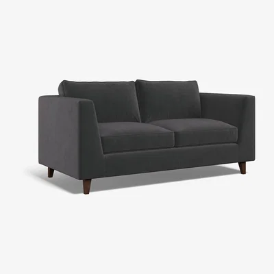 La Redoute Claudia Velvet 2 Seater Sofa with Dark Wood Legs