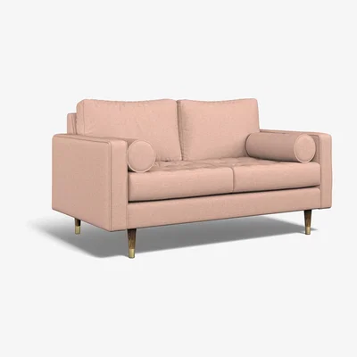 La Redoute Coco Soft Brushed 2 Seater Sofa with Walnut Legs