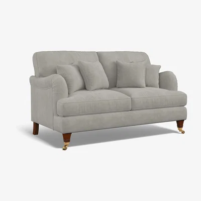 La Redoute Emeline Soft Brushed 2 Seater Sofa with Antique Brass Castor Legs