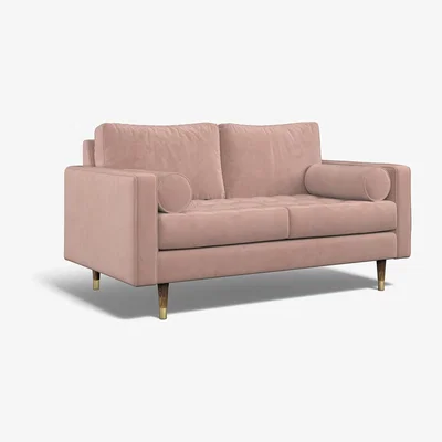 La Redoute Coco Velvet 2 Seater Sofa with Walnut Legs