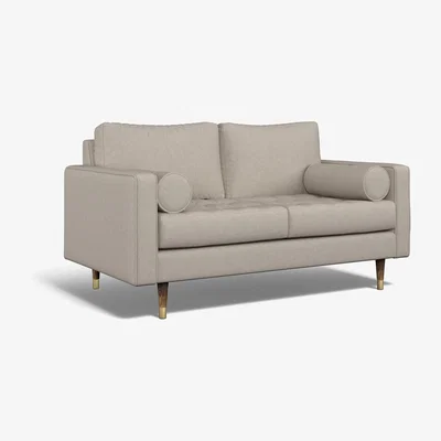 La Redoute Coco Soft Brushed 2 Seater Sofa with Walnut Legs