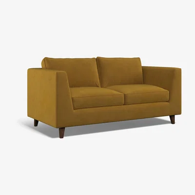La Redoute Claudia Velvet 2 Seater Sofa with Dark Wood Legs