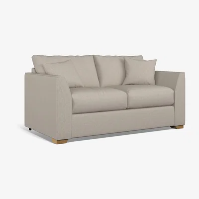La Redoute Maya Textured Woven 2 Seater Sofa With Mid Oak Wood Legs