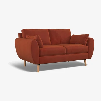 La Redoute Ada Velvet 2 Seater Sofa with Light Wood Legs