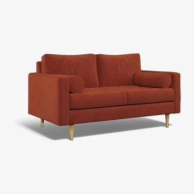 La Redoute Coco Velvet 2 Seater Sofa with Natural Wood Legs