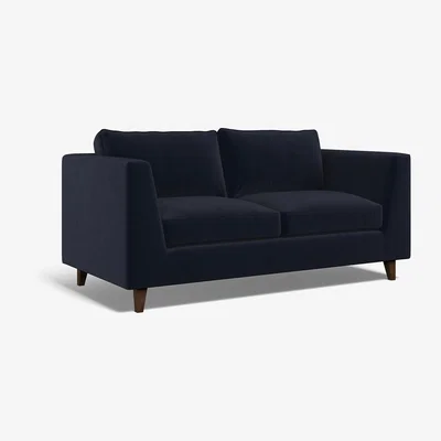 La Redoute Claudia Velvet 2 Seater Sofa with Dark Wood Legs