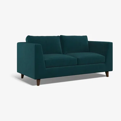 La Redoute Claudia Velvet 2 Seater Sofa with Dark Wood Legs
