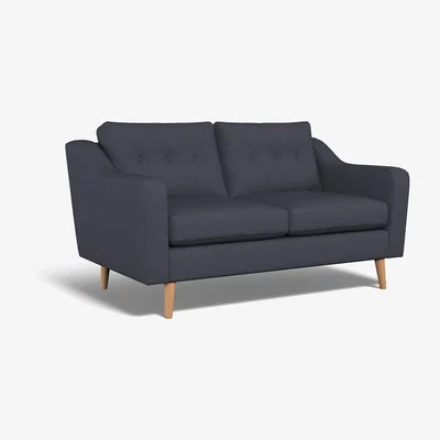La Redoute Rosa Buttoned Soft Brushed 2 Seater Sofa with Light Wood Legs