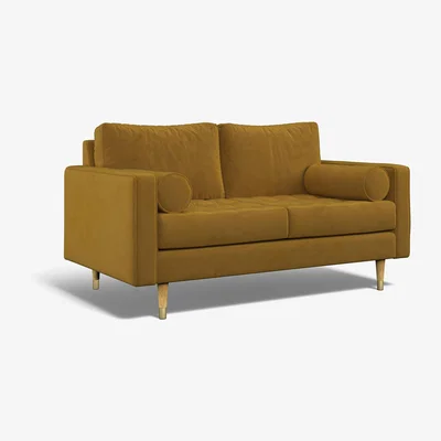 La Redoute Coco Velvet 2 Seater Sofa with Natural Wood Legs
