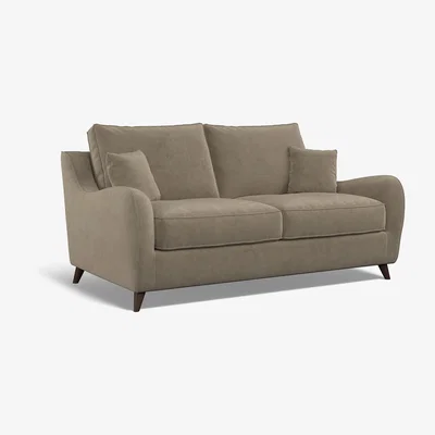 La Redoute Amelia Textured Velvet 2 Seater Sofa with Dark Antique Wood Legs