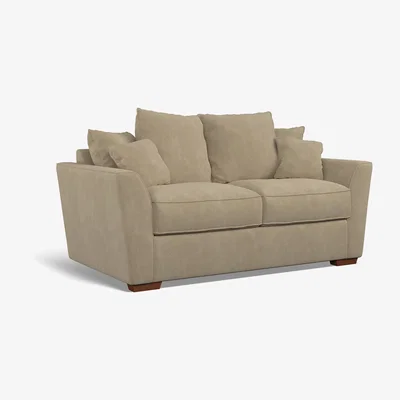 La Redoute Florence Scatterback Soft Brushed 2 Seater Sofa with Dark Brown Wood Legs