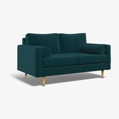 La Redoute Coco Velvet 2 Seater Sofa with Natural Wood Legs