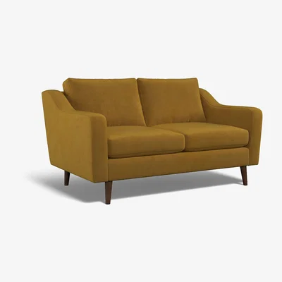 La Redoute Rosa Velvet 2 Seater Sofa with Dark Wood Legs