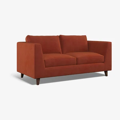 La Redoute Claudia Velvet 2 Seater Sofa with Dark Wood Legs