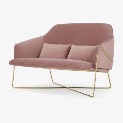 Made.com Stanley 2 Seater Sofa, Soft Pink Recycled Velvet