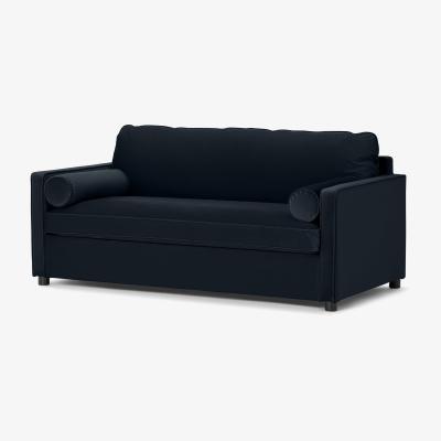 Made.com Brody Sofa Bed, Moonlight Blue Recyled Velvet