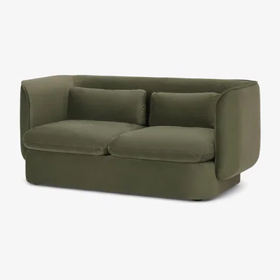 Made.com Maliri 2 Seater Sofa, Pistachio Green Recycled Velvet