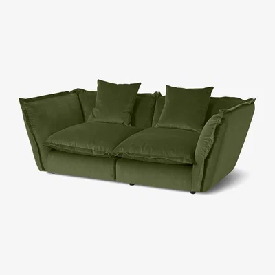 Made.com Fernsby 2 Seater Sofa, Moss Recycled Velvet