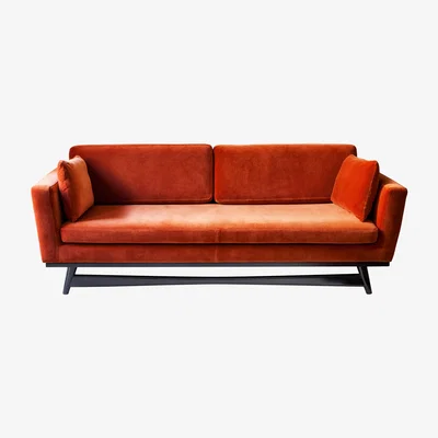 Made in Design Straight sofa - / L 210 cm - Velvet by RED Edition Orange/Black