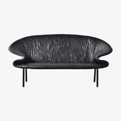 Made in Design Doodle Straight sofa - / 2 seats - L 180 cm by Moroso Black