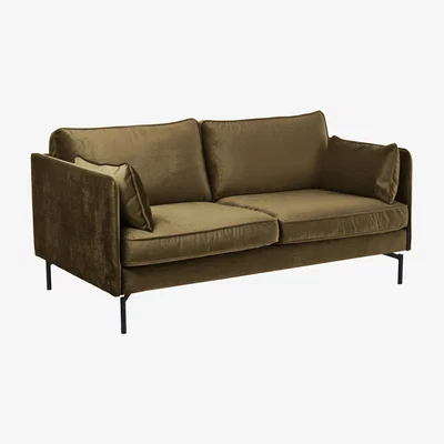 Made in Design PPno.2 2 seater sofa - / Velvet - L 173 cm by Pols Potten Brown/Green